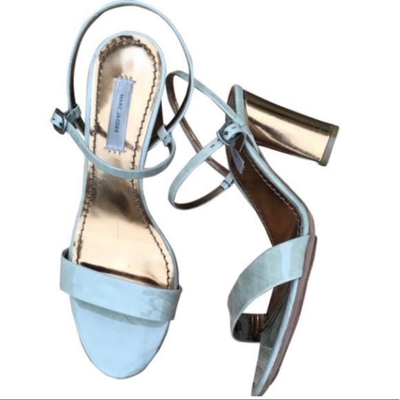 Marc Jacobs Patent Leather Mirrored Heel Sandals - Picture 1 of 5